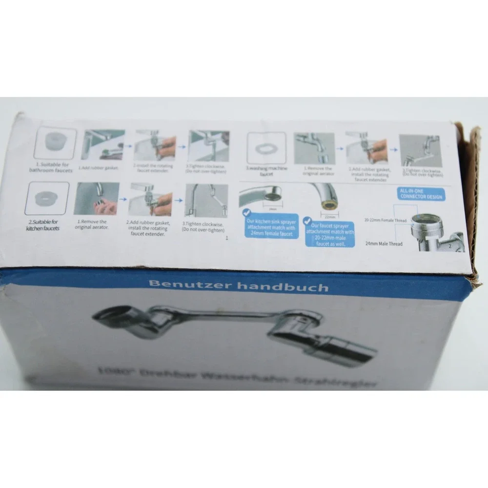 Longing Home 1080 Rotatable Faucet Aerator Extender Chrome Universal